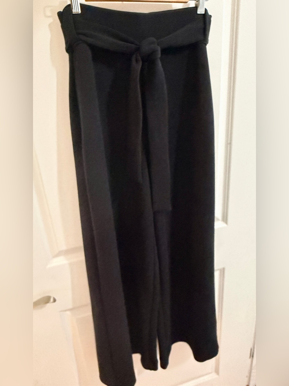 Spanx AirEssentials Fabric Tie Belt Wide-Leg Pant Black XL